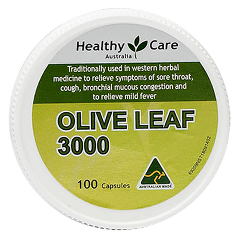 Healthy Care Olive Leaf 3000 (100 Capsules)HealthAntioxidant properties. May help to reduce the symptoms of sore throats, cough & mucous congestion. Has traditionally been used for relief of fever. Supports normal healthy blood pressure in healthy individ