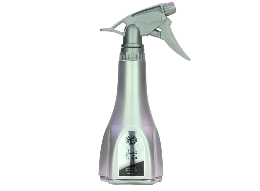 MFCreations Air Freshener Dinar 300MLHome EnvironmentMFCreations Air Fresheners exude oriental feelings that give you the feel of the Arab Culture! With the oriental smell, take the feel with you wherever you go. The Air Freshener comes in an easy-to-use