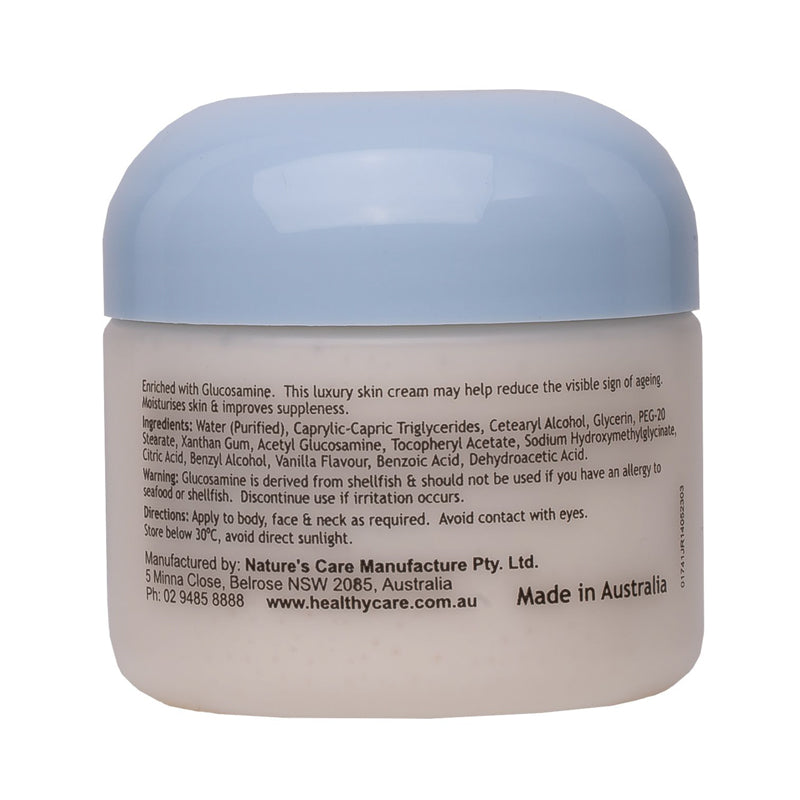 Healthy Care Glucosamine Cream 100gPersonal CareHealthy Care Glucosamine Cream is enriched with Glucosamine. This luxury skin cream may help reduce the visible sign of ageing. Moisturizes skin & improves suppleness.