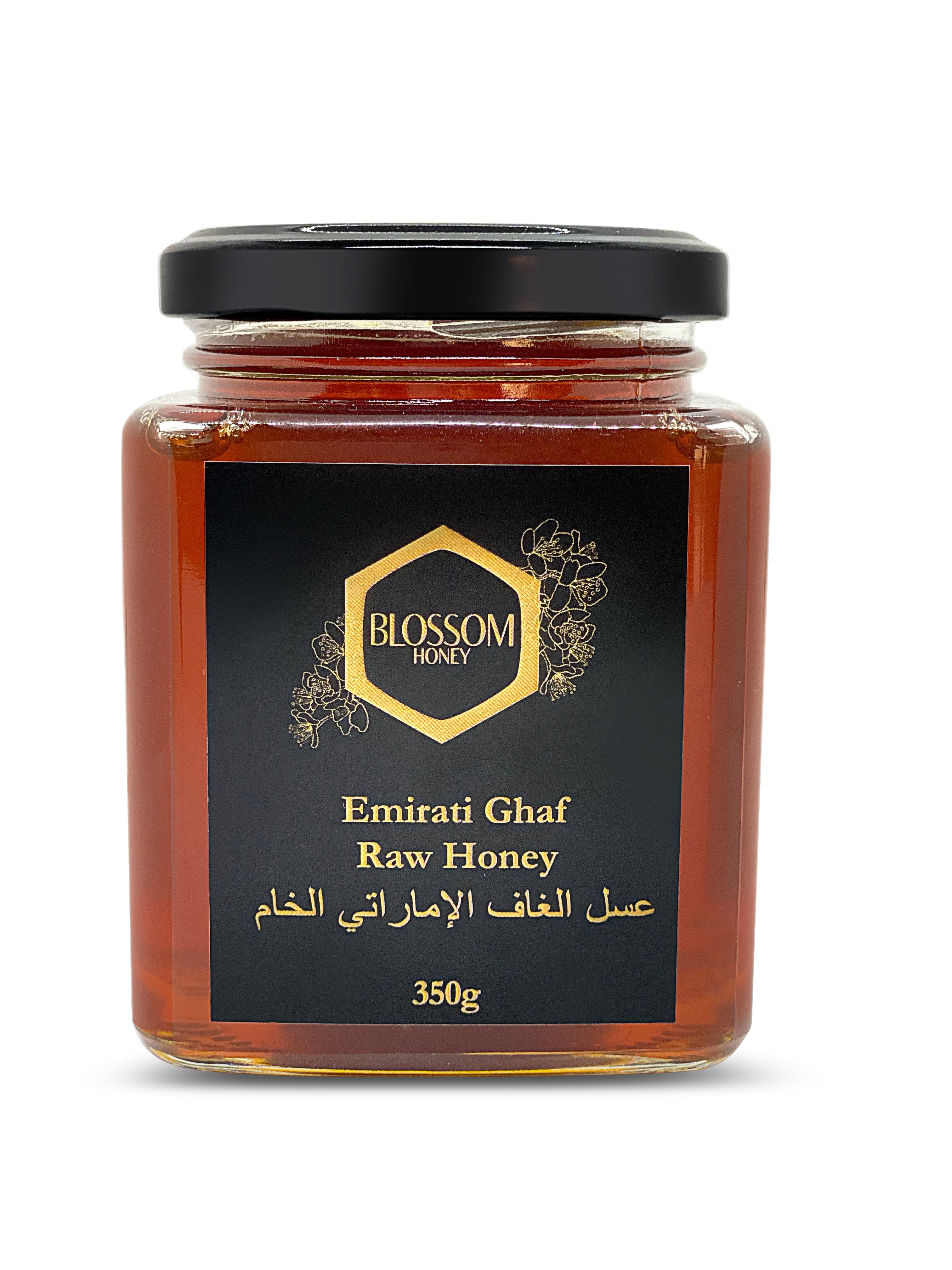 Emirati Ghaf Raw HoneyJams, Honey & SpreadsRaw honey, from the nectar and pollen of the Ghaf tree, a local desert tree that is drought and temperature resistant. This is the UAE’s national tree and the nectar drawn from its flowers by the bees produces a