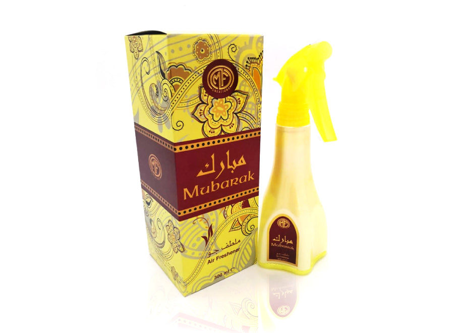 MFCreations Air Freshener Mubarak 300MLHome EnvironmentMFCreations Air Fresheners exude oriental feelings that give you the feel of the Arab Culture! With the oriental smell, take the feel with you wherever you go. The Air Freshener comes in an easy-to-us
