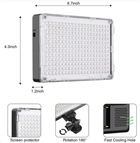 LED On-Camera RGB LED Video Light with Wi-Fi Control - GVM RGB-10S