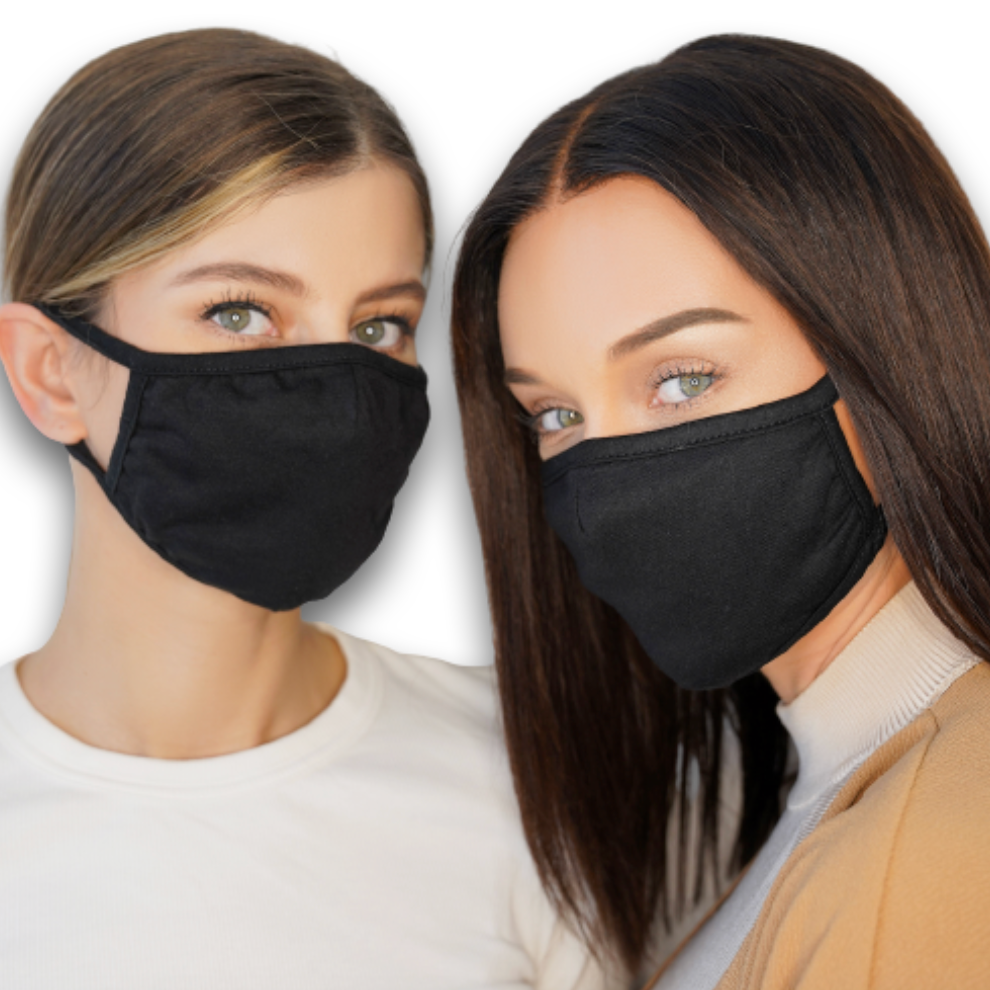 Cotton Washable Face Mask (Black) - Maskie ‘Plus’ Reusable Breathable Cloth Face Covering with Adjustable Ear Loops - Comfortable Masks for Men and WomenHealthUV SANITIZED: We UV sanitize all of our face masks prior to packaging to ensure long-term protec