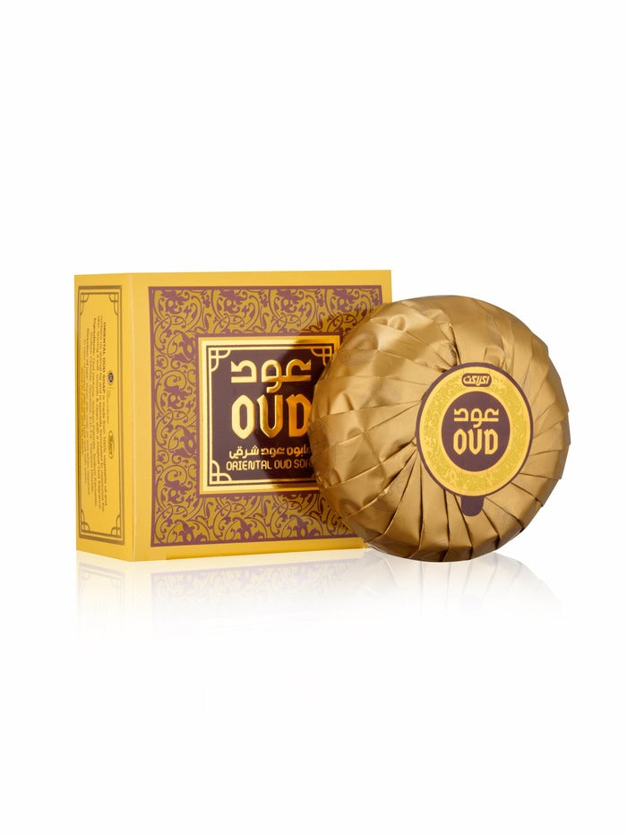 OUD SOAP - OriantalPersonal CareEscape to the mysterious Orient. This exotic scent is infused with notes of Verbena and warm florals, then deepened by rich Cedarwood and Patchouli. Oriental (Gold): TOP: Lemony Verbena HEART: Floral BASE: Cedarwood, Patcho