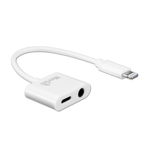 Merlin Lightning 3.5mm AdapterMobile AccessoriesiPhone 7 Lightning Audio & Power Adapter makes it possible to listen to Lightning Audio via your personal premium headphones while charging your iPhone 7 and iPhone 7 Plus. Enjoy music through your favorite