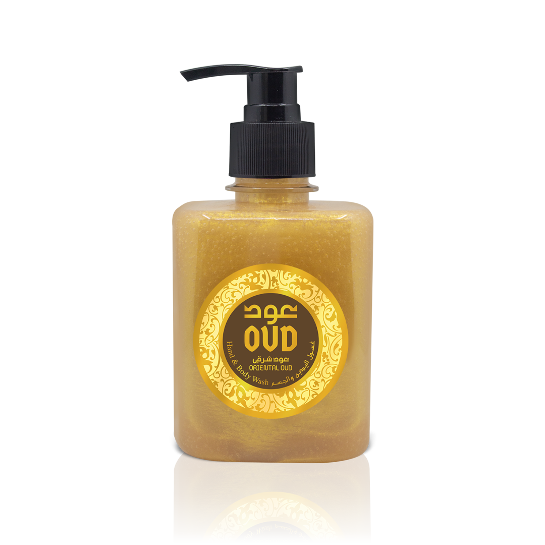 Oud Hand & Body Wash - OriantalPersonal CareEscape to the mysterious Orient. This exotic scent is infused with notes of Verbena and warm florals, then deepened by rich Cedarwood and Patchouli. Oriental (Gold): TOP: Lemony Verbena HEART: Floral BASE: Cedar