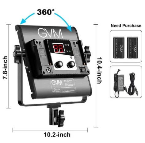 GVM 2 Pack LED 480LS-B2L KIT Video Lighting Kits with APP Control, Bi-Color