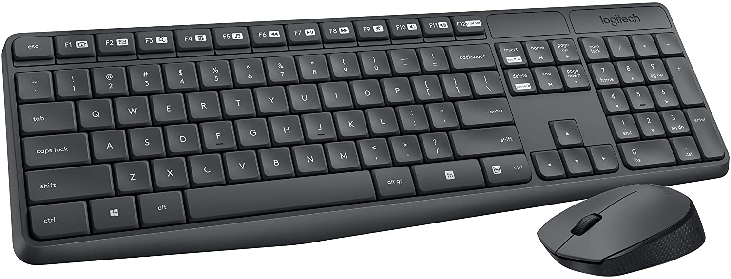 Logitech MK235 Wireless English Keyboard & Mouse Combo, Grey
