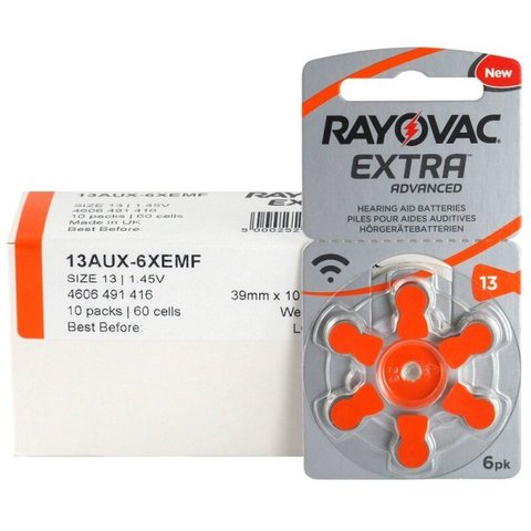 Rayovac Extra Advanced Hearing Aid Batteries Size 13 – 60 Batteries