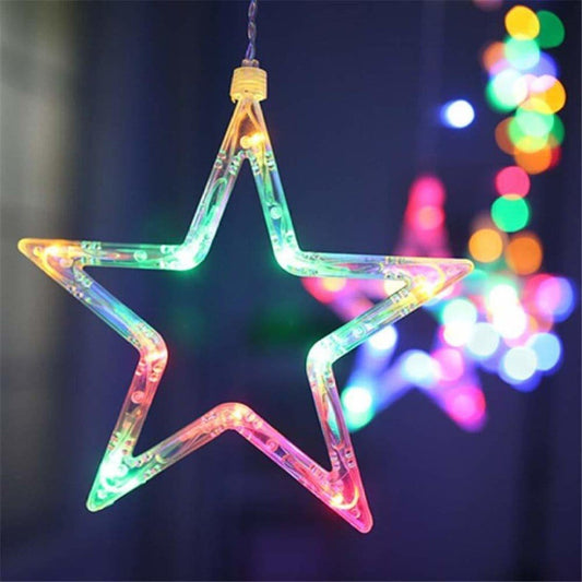 Y&D Set Of 9 LED Fairy String Star Decorative Lights Multicolor 3meter
