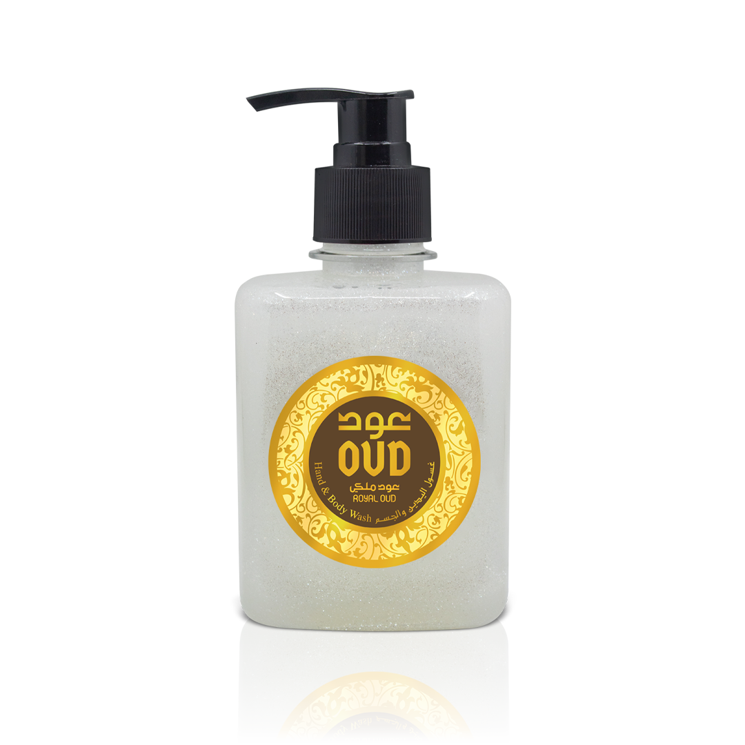Oud Hand & Body Wash - RoyalPersonal CareUnapologetically majestic best describes Royal. A rich Saffron and Citrus infusion with layers of floral notes, elevated by a strong Sandalwood and Agarwood base. Royal (White): TOP: Citrus, Saffron HEART: Orchid,
