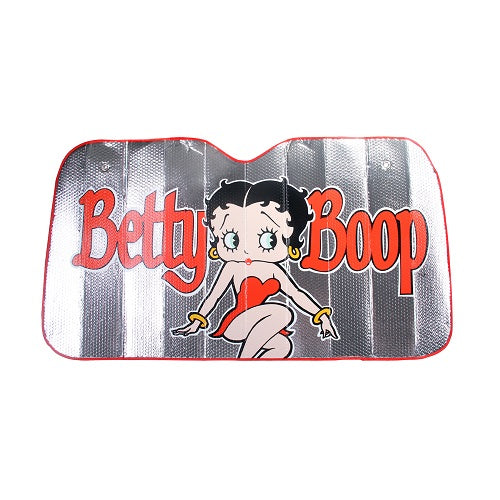 Betty Boop SunshadeCar AccessoriesProtection from sun ray’s and heat. 2 suction cups for easy installation. Material: Aluminum + PE. Dimension: 1100 x 600 mm. Item Weight: 220 grams