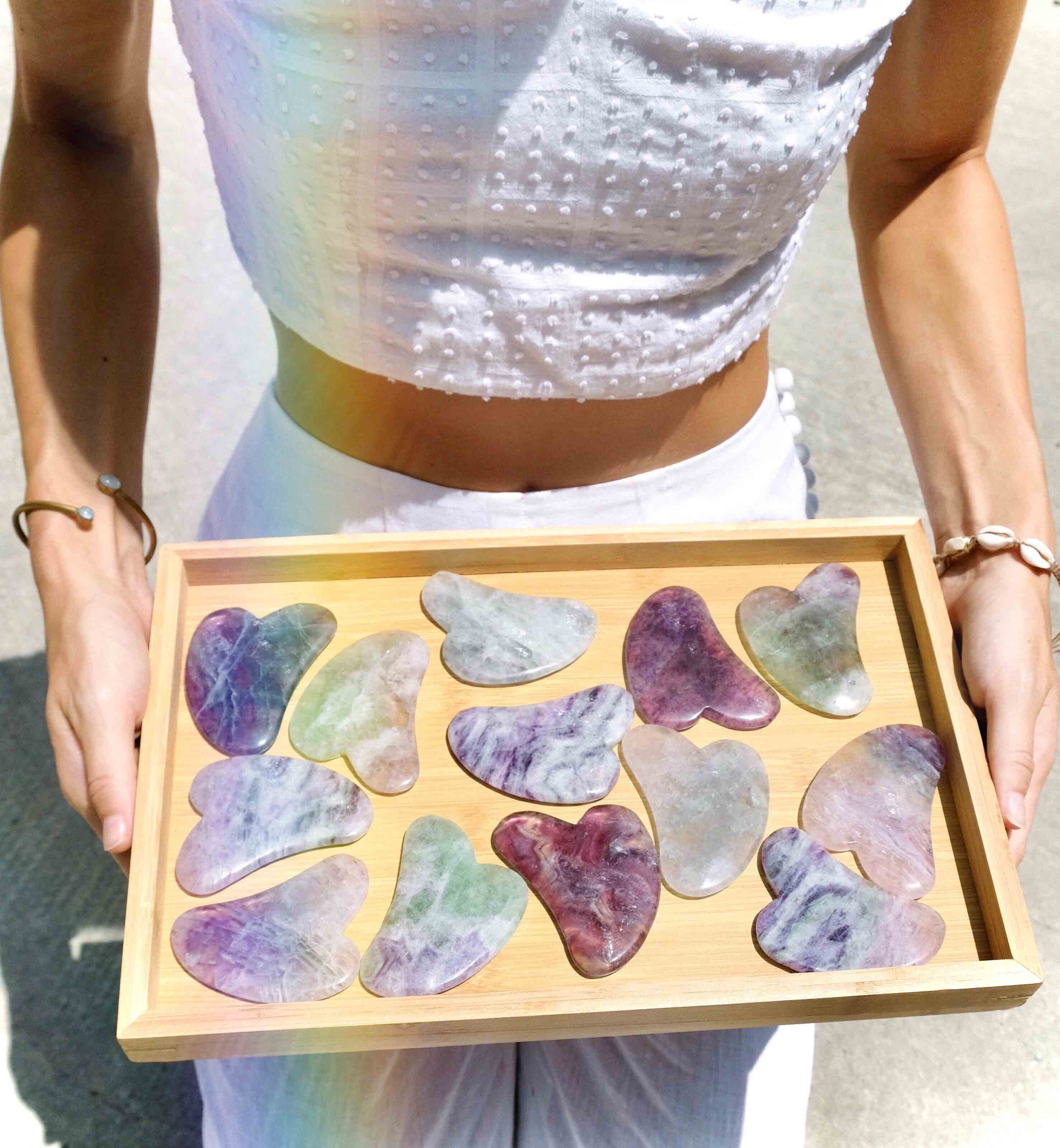 Fluorite Gua Sha The at Home Beauty Tool for Glowing and Firmer SkinPersonal CareGua Sha is an ancient, traditional Chinese beauty tool. Known as the “1-minute facelift” or the “Eastern Botox”, this beauty practice is prized for its natural anti-aging and