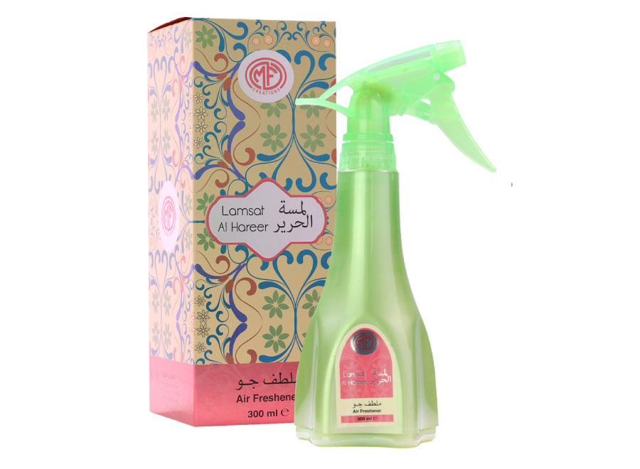 MFCreations Air Freshener Lamsat Al Hareer 300MLHome EnvironmentMFCreations Air Fresheners exude oriental feelings that give you the feel of the Arab Culture! With the oriental smell, take the feel with you wherever you go. The Air Freshener comes in an e