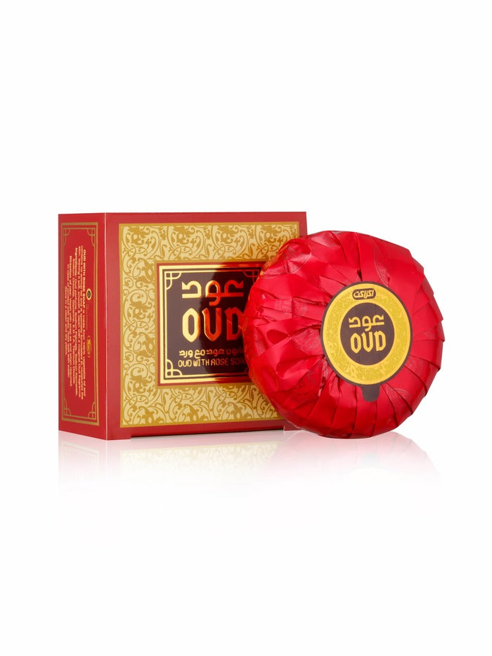 Oud Soap - RosePersonal CareOne of our most coveted scents that will immerse you in a flirty fresh rose fragrance. A floral-clove revelation complemented with sweet rose and grounded with Agarwood and Amber to build this seductive floral perfume. Rose wit