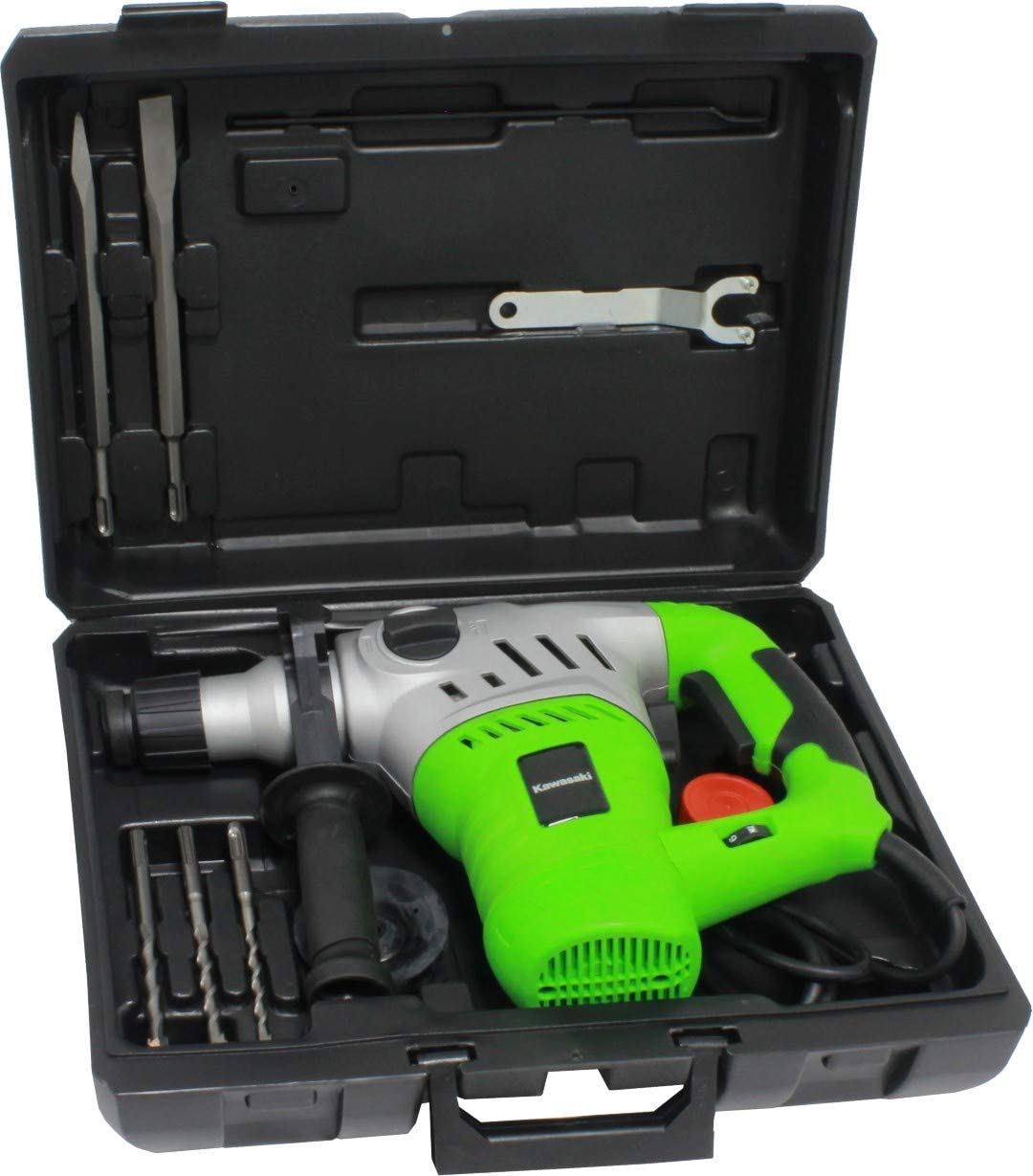 Kawasaki 603010100 1500 Watts Rotary Hammer DrillTools & Home ImprovementsBrand: Kawasaki Power Tools Type: Hammers Power Consumption: 1500 Watts Voltage Rating: 230 Volts Package Dimensions : 43.5 x 33.5 x 16.3 cm; 7.74 Kilograms
