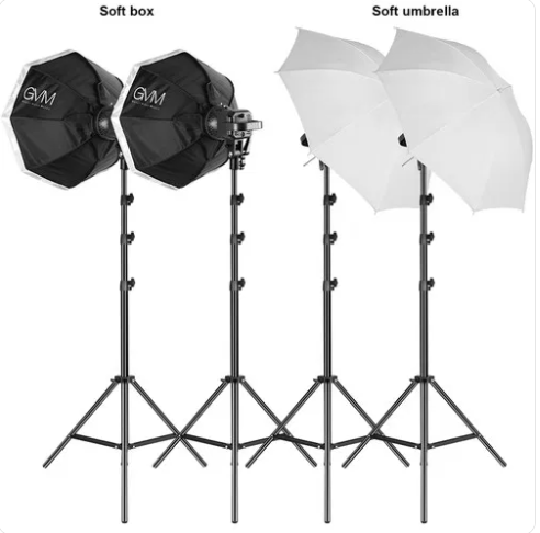 GVM P80S LED 4-Light Kit with Umbrellas, Softboxes, and BackdropsCamera Accessories4 x P80S Daylight Fixtures & AC Adapters 2 x Umbrellas, 2 x Softboxes 4 x Light Stands, 3 x Backdrops 2 x Reflectors, 1 x Background Support Put together by GVM to provide