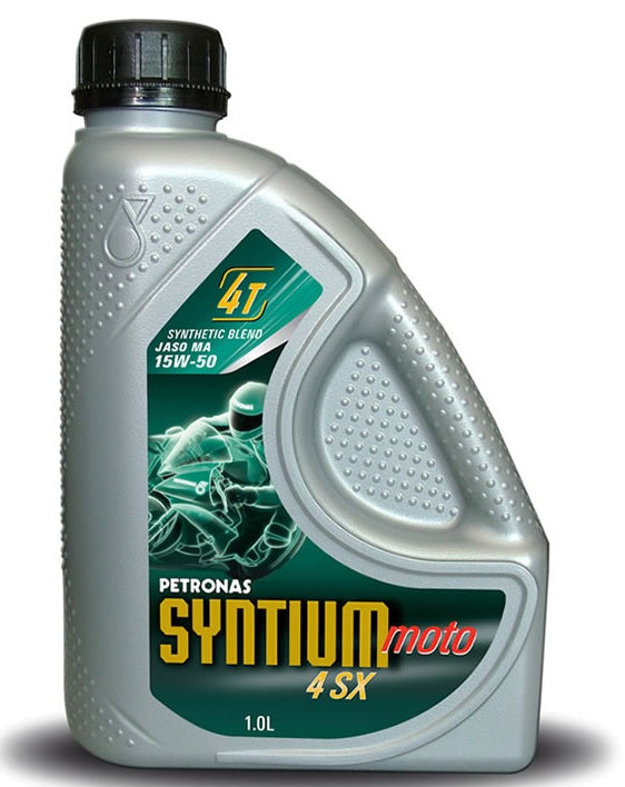 Petronas Syntium Moto 4 Stoke Engine Oil 4SX 15W50 - 1 LtrCar CareSynthetic based 4 stroke engine lubricant. Suitable for all motorcycle and scooters (including classical) of any displacement and manufacturer. JASO MA, API SL.
