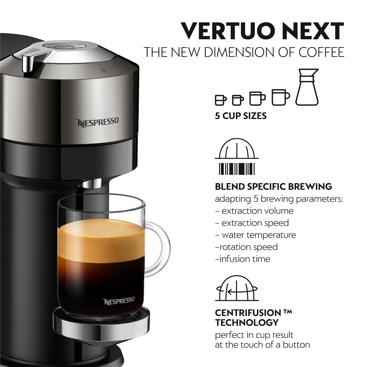 Nespresso Vertuo Next Dark Chrome