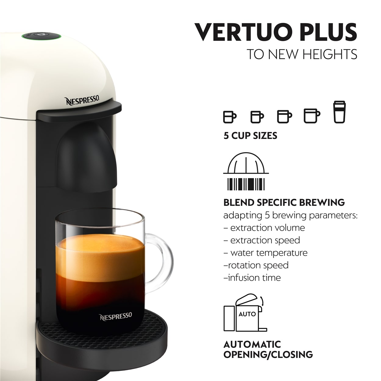 NESPRESSO Vertuo Plus White Coffee Machine