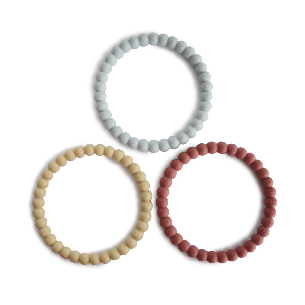Mushie Silicone Pearl Teether Bracelets
