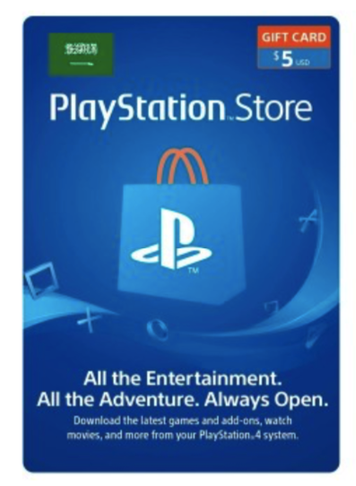 PlayStation Network Card (SAUDI ARABIA)Pre-paid & Gift CardsTop up your PlayStation wallet instantly with a Saudi Arabia PSN Card. Redeem on the PlayStation Store KSA to buy games, DLC, movies, and more.