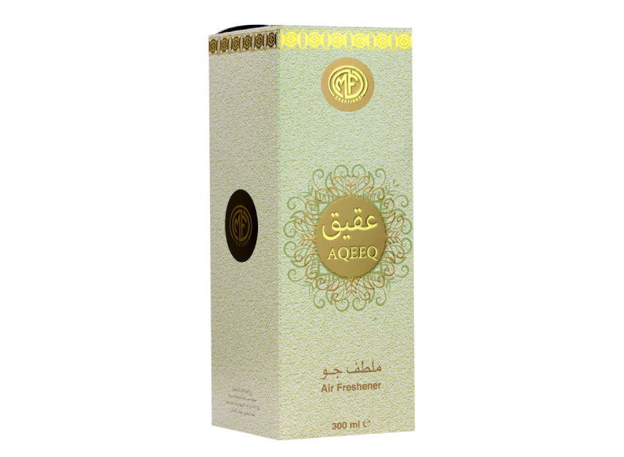 MFCreations Air Freshener Aqeeq 300MLHome EnvironmentMFCreations Air Fresheners exude oriental feelings that give you the feel of the Arab Culture! With the oriental smell, take the feel with you wherever you go. The Air Freshener comes in an easy-to-use