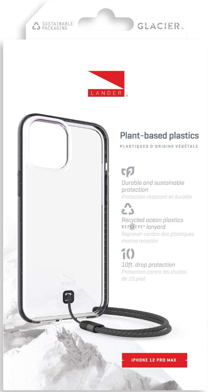 Lander Glacier designed for iPhone 12 Pro MAX case cover (6.7 inch) - Black