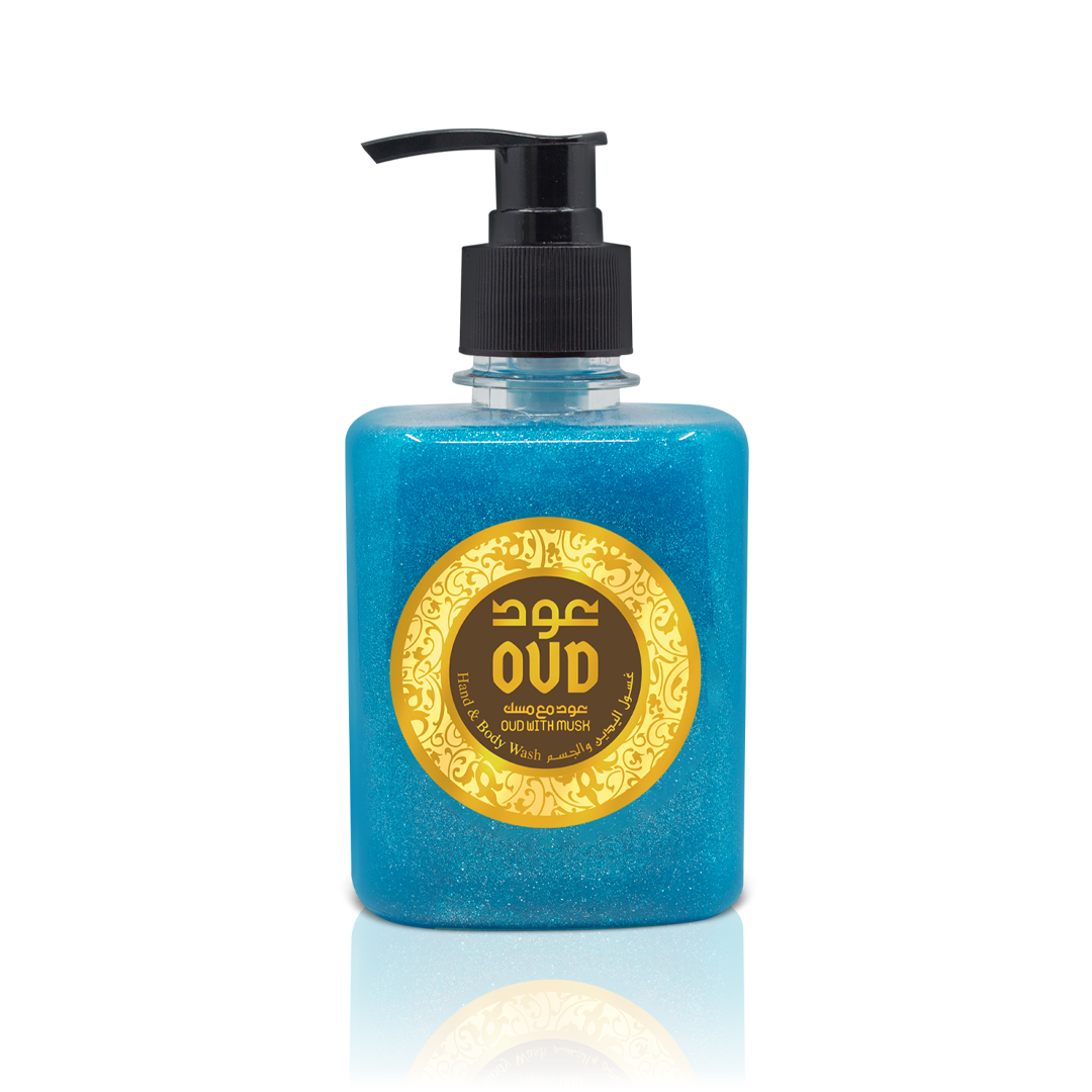 Oud Hand & Body Wash - MuskPersonal CareThis fragrance opens with an elegant fruity and Bergamot fusion before rising to a sweet and floral heart and contrasted with fierce Black Musk and Cedarwood. Musk with Oud (Blue): TOP: Fruity HEART: Clove, Honey BA