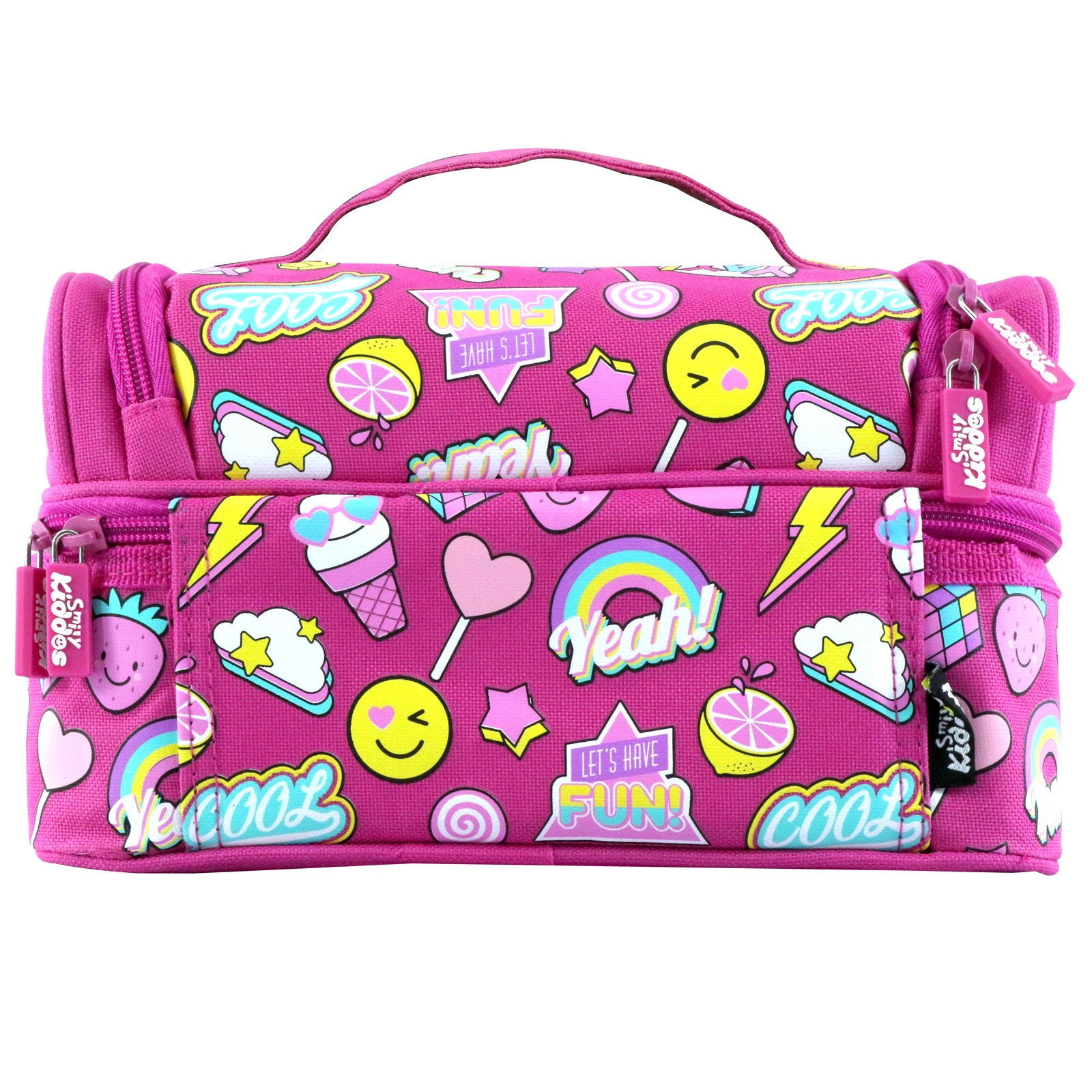 Smily Kiddos Dual Slot Lunch Bag Fun Theme Pink