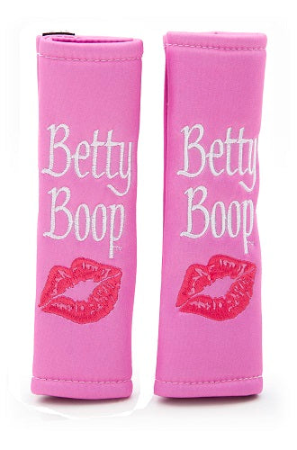 Betty Boop Shoulder Pads SetCar AccessoriesEasily installs and secures with velcro that is sewn to the inside. Provides a cushion from the seat belt and a safe snooze while your seatbelt remains securely buckled. Machine washable. Material: 100% Polyester
