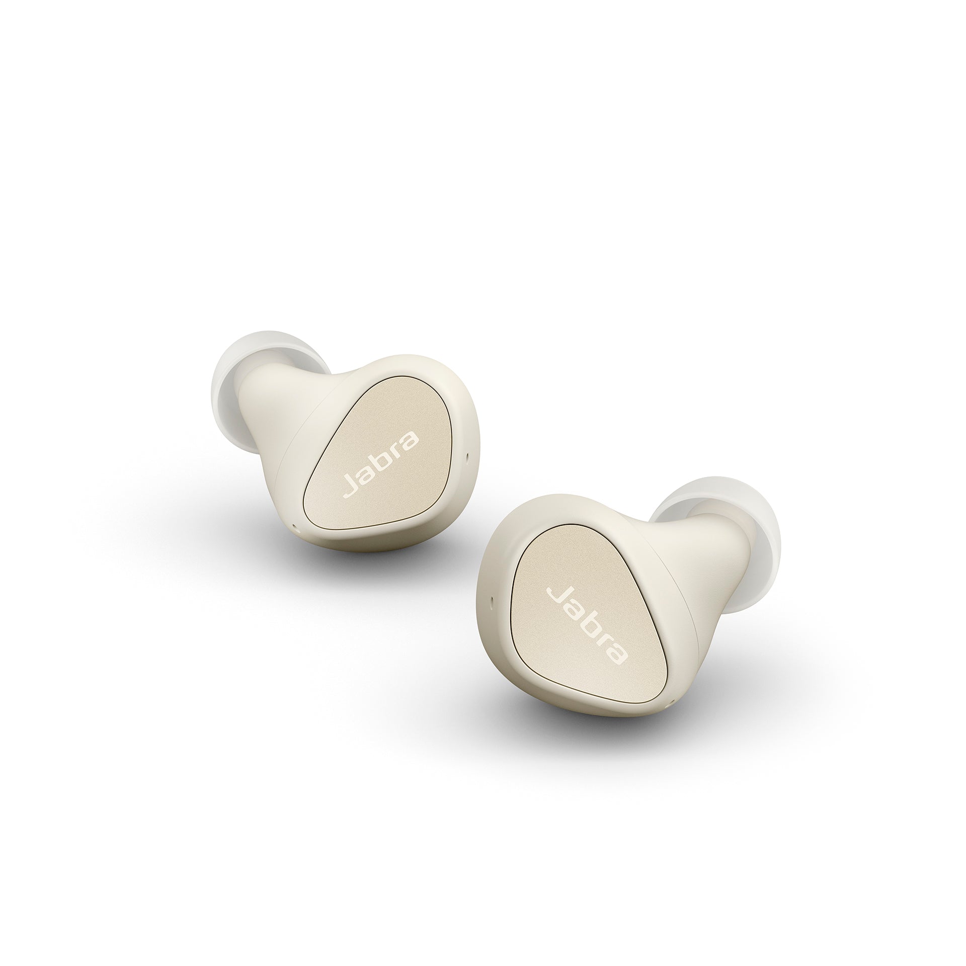 Jabra Elite 3 In Ear Wireless Bluetooth Earbuds – Noise isolating True Wireless buds with 4 built-in Microphones for Clear Calls, Rich Bass, Customizable Sound, and Mono Mode - Light Beige