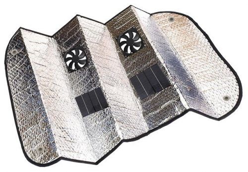 Merlin Solar Car Sunshade With Fan - MediumCar AccessoriesThe Solar Sun Shade is an original product from Merlin that combines technical ingenuity with innovation. The Solar Sun Shade is a car reflector that has solar powered fans embedded in it. Simply a