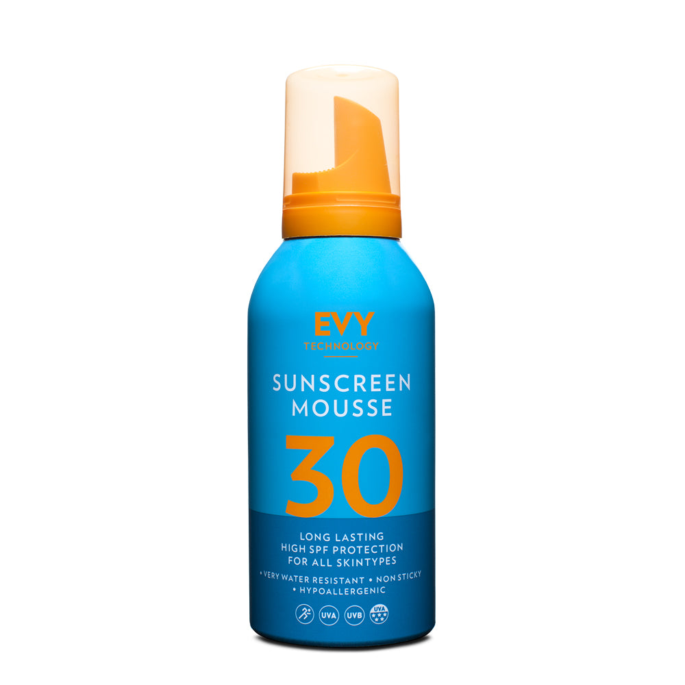 EVY Sunscreen Mousse SPF 30 150mlPersonal CareEVY sunscreen mousse lasts 6 hours and it is waterproof for 6 hours, even if you swim. Strengthens the skin barrier. Gives protection from chlorine, pollutants, make up etc. Not only safe for UVB but also the