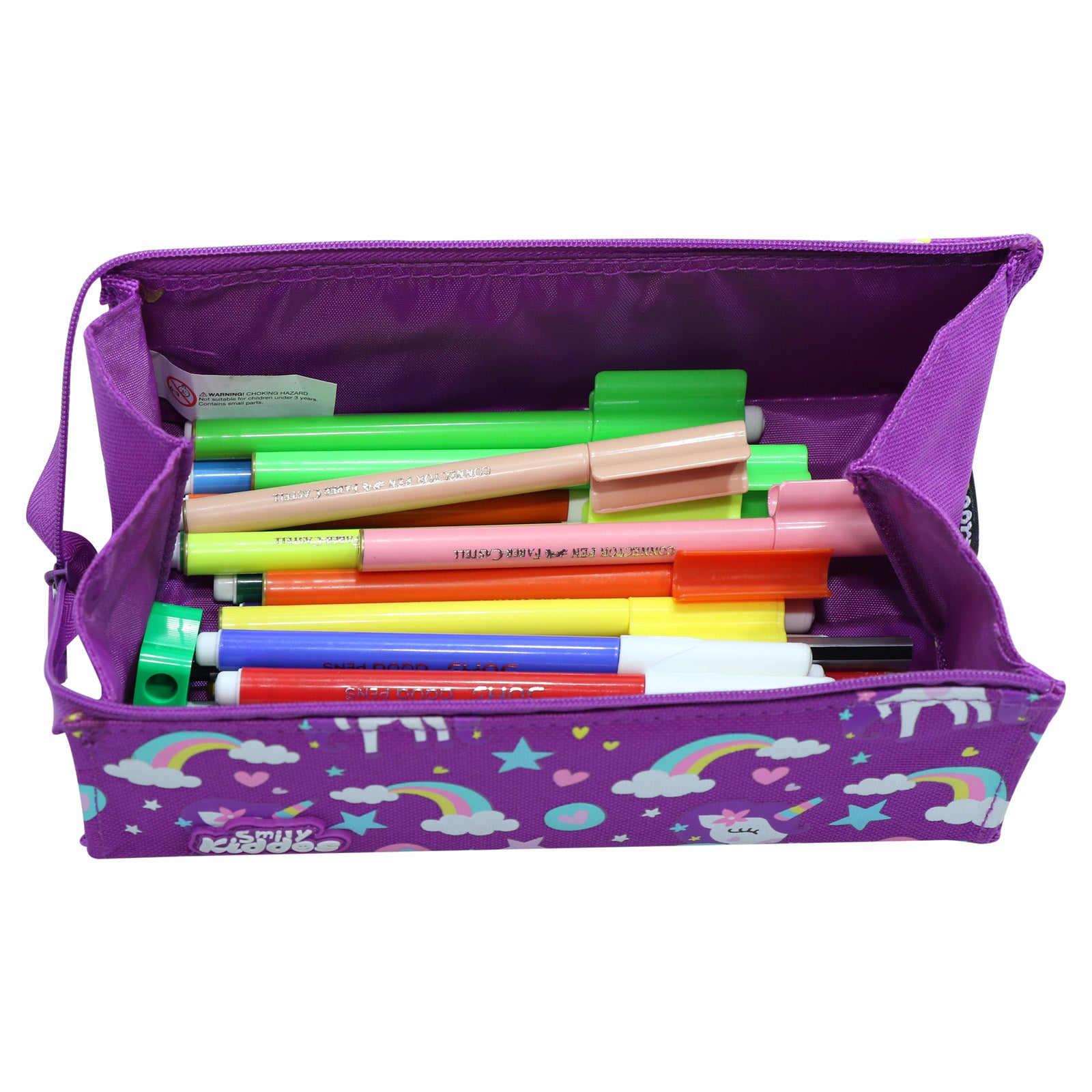 Smily Kiddos Tray Pencil Case Rainbow Unicorn Theme Purple