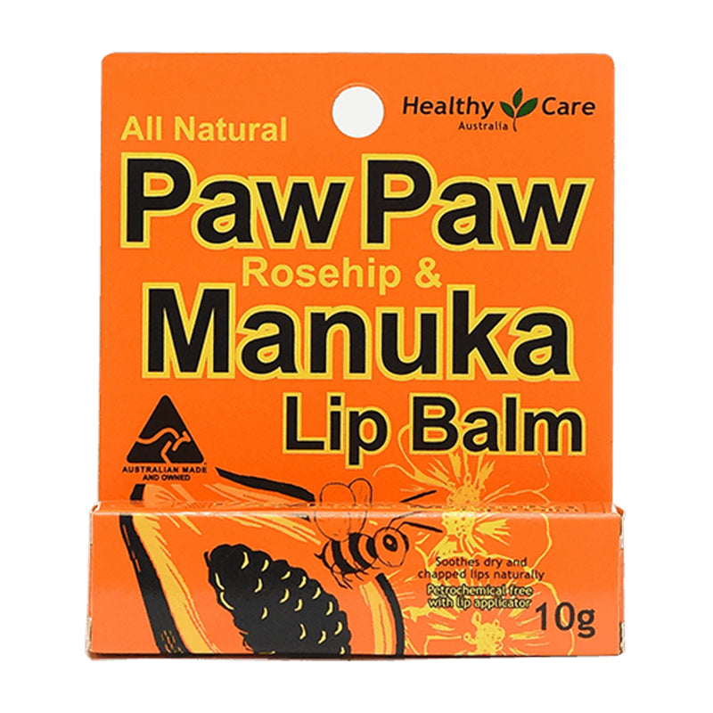 Healthy Care Paw Paw Lip Balm 10gPersonal CareThe product is rich in emollient oils and butters that will help protecting lips from excess drying (sunflower; castor; rose hip; cocoa; shea).The addition of papaya oil will help in healing small wounds and c