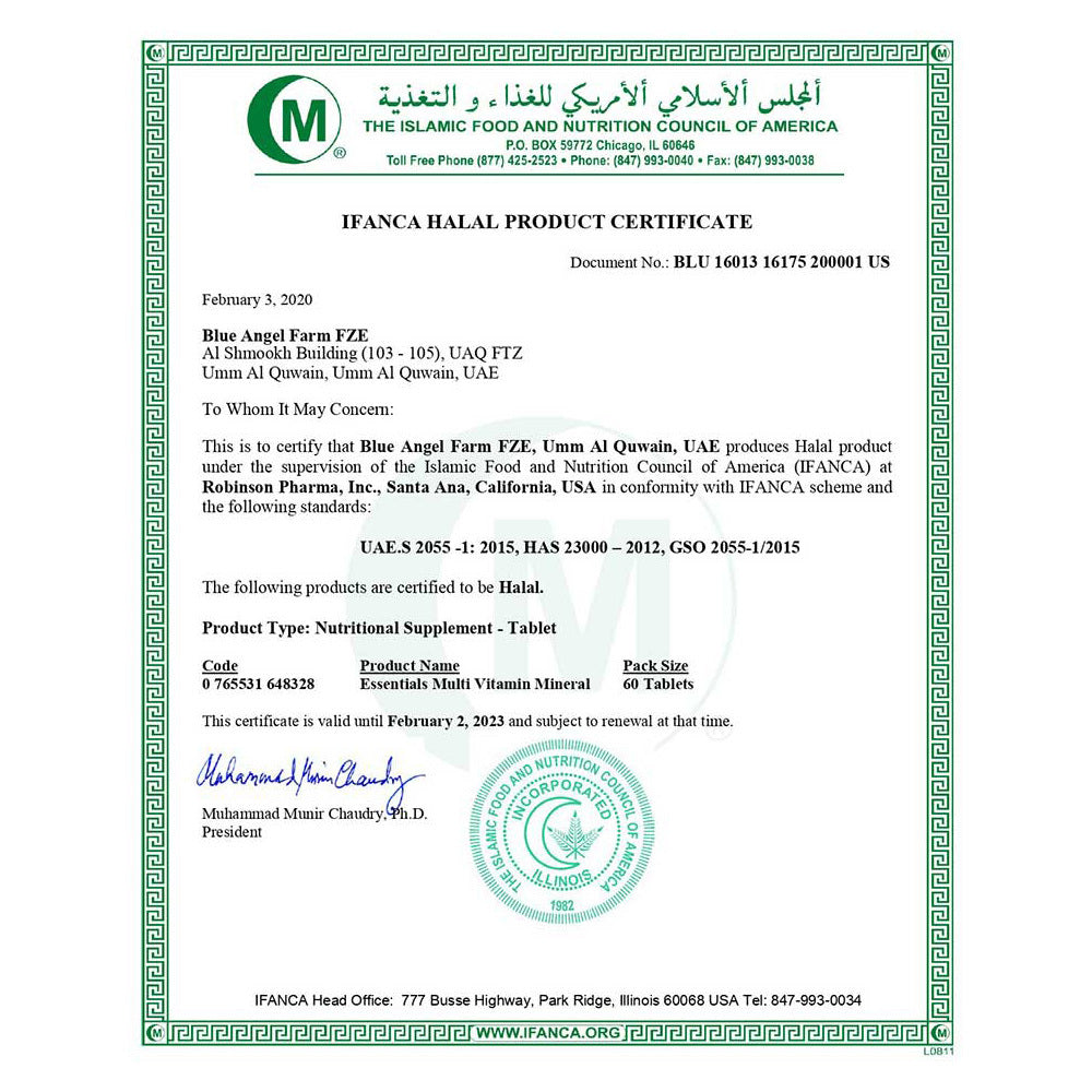 Blue Angel Farm | Halal Certified | Women’s Multi Vitamin & Mineral | High in Vitamin D, B12, Biotin | +Glutathione +Probiotics +CoQ10 | Daily multivitamin tablet (60 tabs)HealthBLUE ANGEL FARM Essentials Multi-Vitamin Tablets Immune Support Women’s Daily