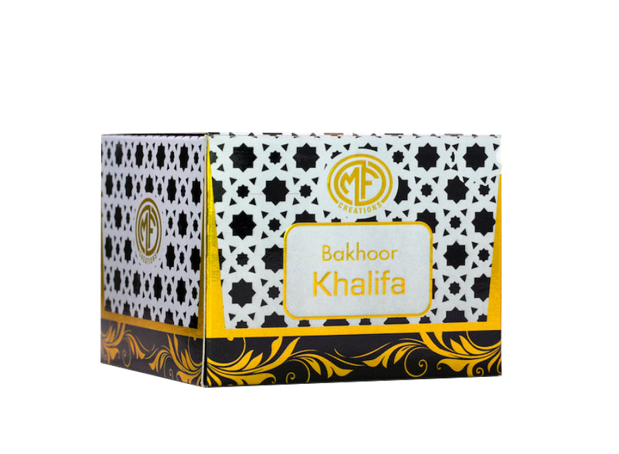 MFCreations Bakhoor Khalifa 70gmPerfumes & FragrancesEmits a scented fragrance that is sure to uplift your mood. Creates an elegant statement while levitating the home decor scheme. Oriental fragrance that is formulated with scented and environment friend