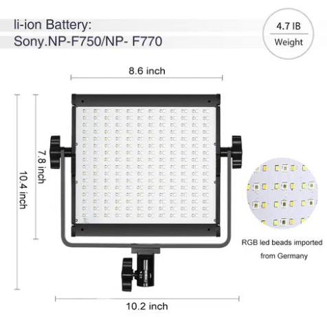 GVM 800D-RGB LED Studio 3-Video Light KitCamera Accessories3 x 800D-RGB Panels with Barndoors 3 x Soft Diffusers 3 x AC Adapters 3 x Light Stands : 7′ Put together for the image maker who requires a budget-friendly setup with color and power options, the