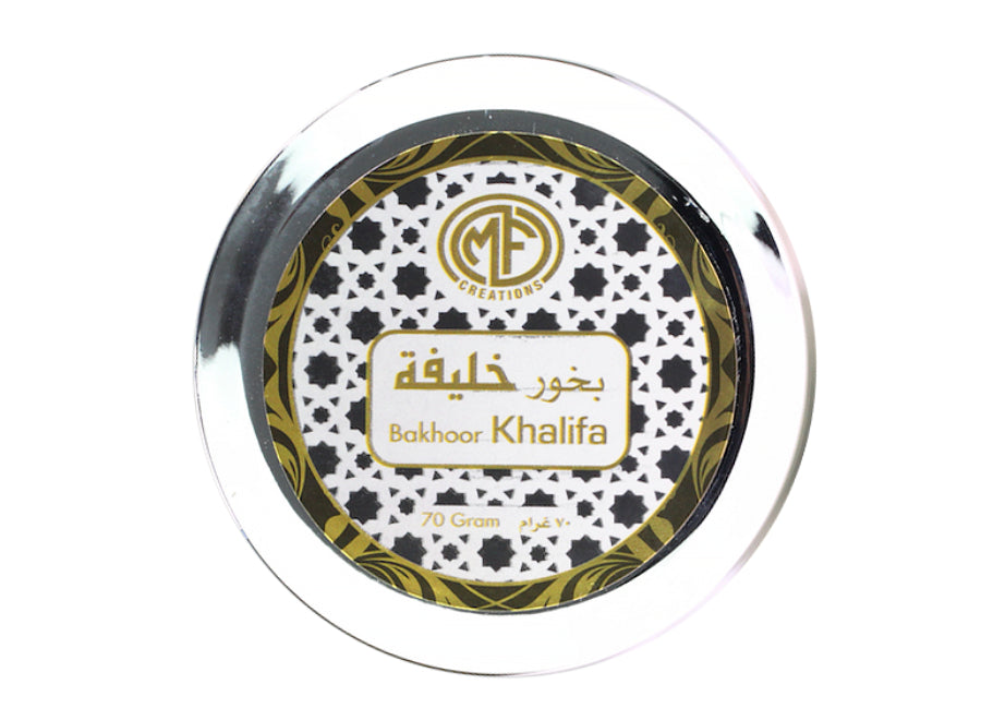 MFCreations Bakhoor Khalifa 70gmPerfumes & FragrancesEmits a scented fragrance that is sure to uplift your mood. Creates an elegant statement while levitating the home decor scheme. Oriental fragrance that is formulated with scented and environment friend