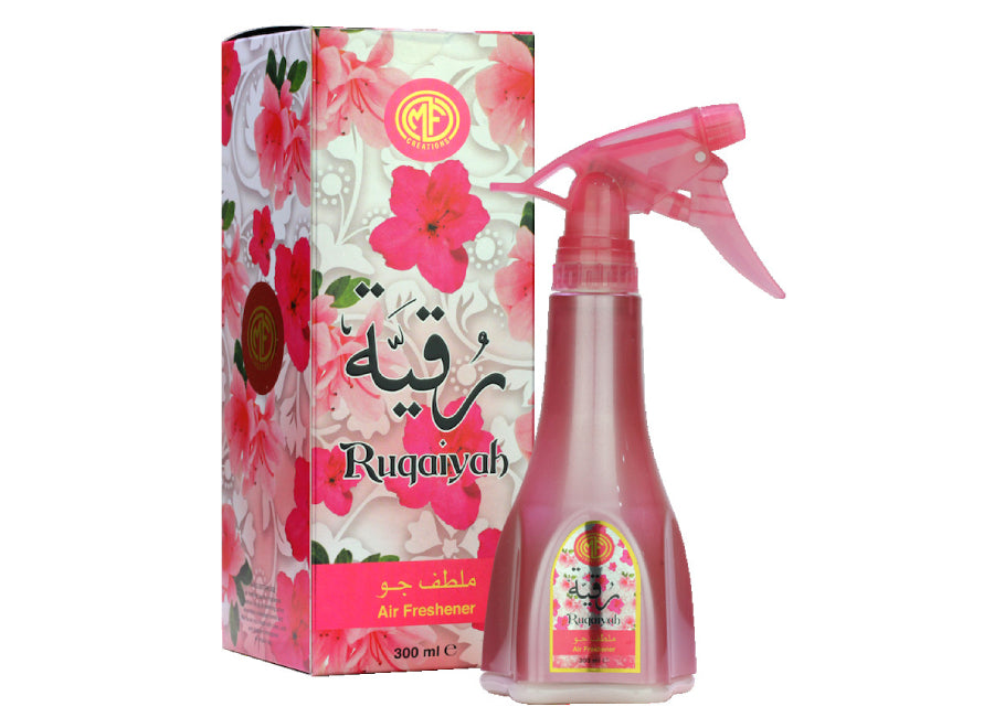 MFCreations Air Freshener Ruqiyah 300MLPerfumes & FragrancesMFCreations Air Fresheners exude oriental feelings that give you the feel of the Arab Culture! With the oriental smell, take the feel with you wherever you go. The Air Freshener comes in an easy-