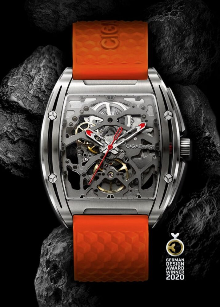 CIGA Design Z-Series Titanium Automatic Mechanical Skeleton WatchJewellerySpecifications Band Closure: Buckle Watch Band Width: 22 mm Watch Type: Wrist Watch Water Pressure Resistance: 3 bar Watch Case Diameter: 48 mm Display Type: Analog Chronograph Feat