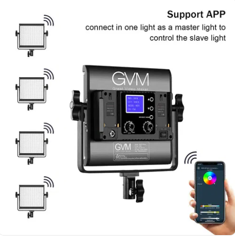 GVM 800D-RGB LED Studio Video LightCamera Accessories3200 to 5600K Plus RGB Control, CRI97 Measures 10.6 x 10.3 x 2″ 0 to 100% Dimming, Beam Angle: 120° 4-Way Barndoors, AC Power Adapter The 800D-RGB LED Studio Video Light from GVM is a versatile 10.6 x 1