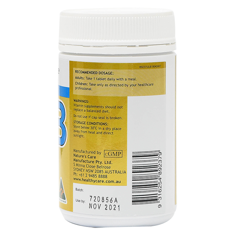 Healthy Care Mega B Energy Booster (200 Tablets)HealthHealthy Care Mega B Energy Booster is a high potency formulation of B group vitamins that can be used to help meet normal daily requirements and for Vitamin B deficiency. Energy and Stress Relief Vitam