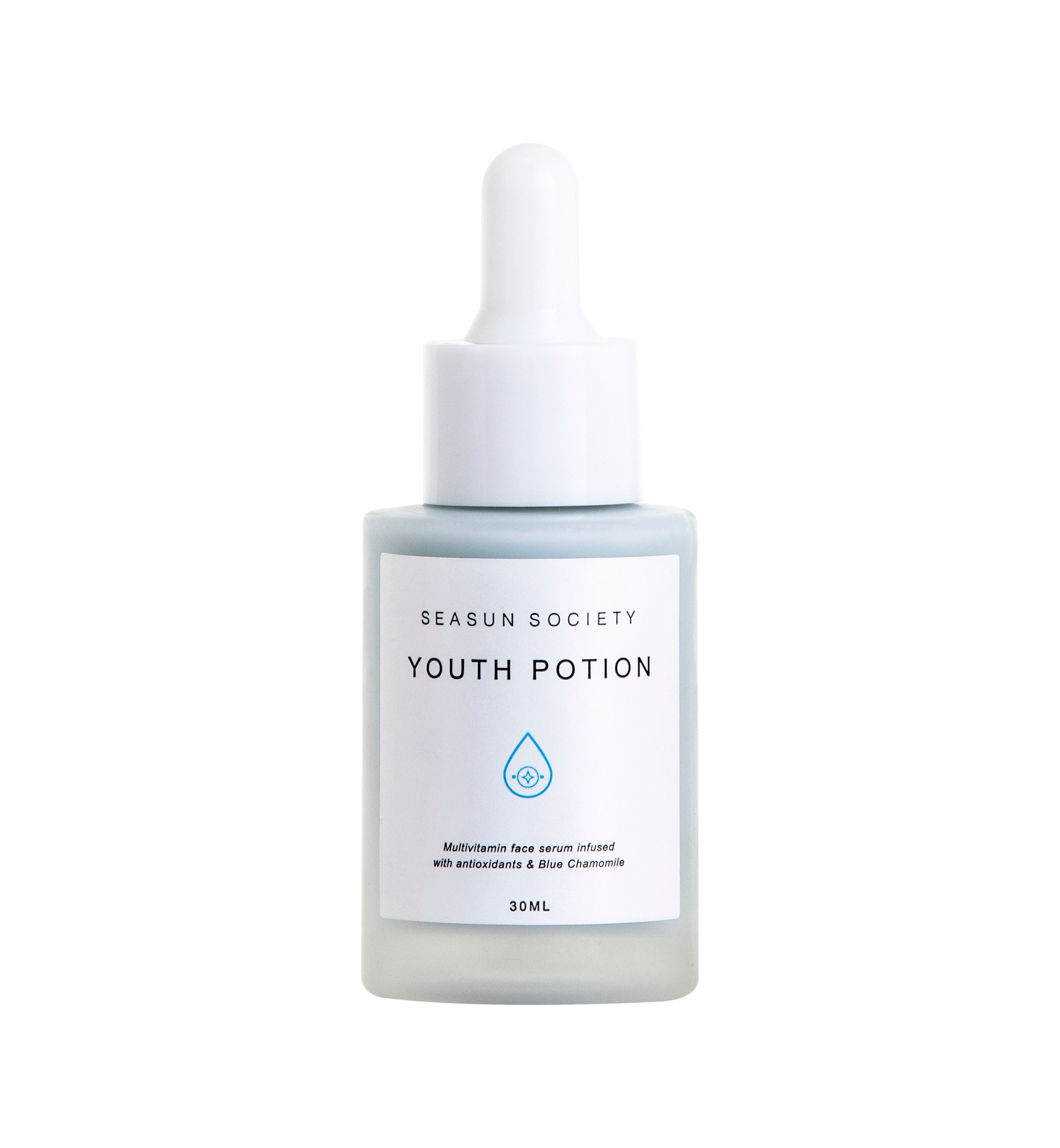Clean Plant Based Youth Potion multivitamin Face Serum By Seasun SocietyPersonal CareMultivitamin Face Serum Infused with Antioxidants and Blue Chamomile Youth Potion is a powerful daily multivitamin for your skin. Our blend of vitamins, antioxidant rich