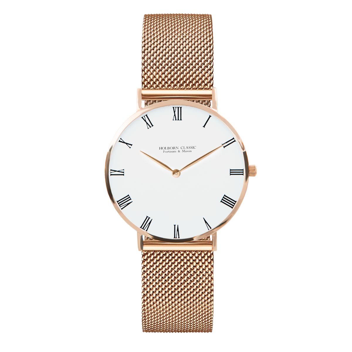 Holborn Classic FM Empress Gold 36mmJewellerySleek and minimal, the FM series upholds the bygone Victorian era's grandeur combined with a touch of modern Bauhaus design. Carved in stainless steel, this masterpiece boasts classy looks for those everyday mo